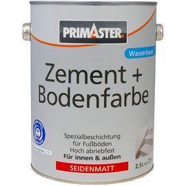 Primaster Zementfarbe und Bodenfarbe 2,5 l RAL 9010 weiß seidenmatt