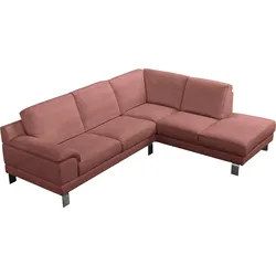 Ecksofa EGOITALIANO "Shakira, Design und Sitzkomfort auf hohem Niveau, tolle Details", braun (cedar wood), B:240cm H:84cm T:212cm, Sofas, mit Ottomane, L-Form, elegante Metallfüße