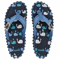 Gumbies Islander Unisex-Flip-Flops, mit superweichem Baumwoll-Zehensteg und robuster recycelter Gummisohle – Komfort garantiert, Wale, 39 1/3 EU - 39.5 EU