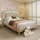 lanki international gmbh Jugendbett Odikalo 90 x 140 cm Samt beige rosa
