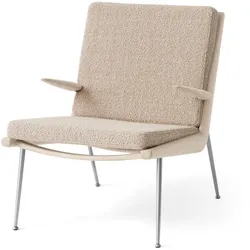 &Tradition - Boomerang HM2 Loungechair, Gestell Eiche geseift / Beine Edelstahl, beige (Karakorum 003)