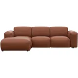 flexlux Ecksofa FLEXLUX "Lucera Chaislongue rechts oder links, L-Form, bequem", braun (old chestnut braun), B:251cm H:73cm T:171cm, 100% Echteder, Sofas, Ecksofa, modern & anschmiegsam, Kaltschaum, Stahl-Wellenunterfederung