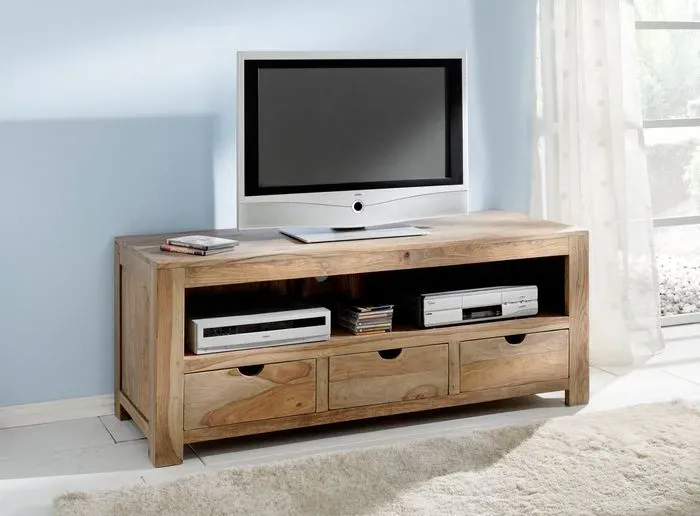 WOLFMÖBEL Lowboard Yoga Holz Braun Sheesham