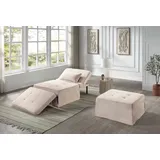 Atlantic Home Collection Schlafsofa "Finn", beige (creme), B:80cm H:43cm T:70cm, 100% PES, ATLANTIC HOME COLLECTION, Sofas, Schlafsofa, wandelbar zum Loungesessel, Relaxliege und Gästebett, inkl. Kissen