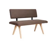 kundler home Sitzbank mit Polster, Esszimmerbank mit Rückenlehne 'Die Natürliche' L125cm, Aus Massivholz Buche braun