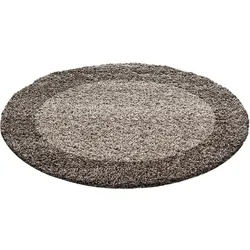 Hochflor-Teppich AYYILDIZ TEPPICHE "Life Shaggy 1503", grau (taupe), H:30mm Ø:120cm, Kunstfaser, Teppiche, Wohnzimmer