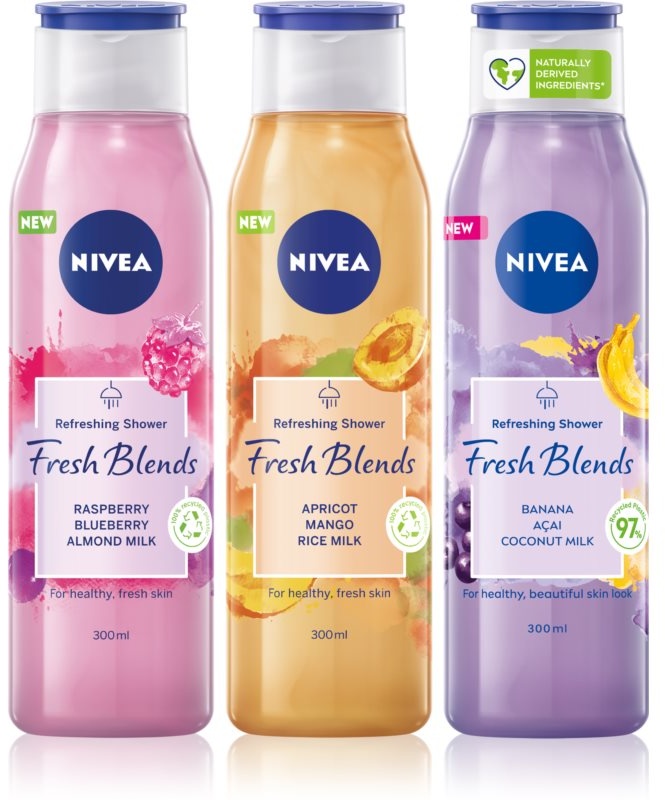 NIVEA Fresh Blends erfrischendes Duschgel 3 x 300 ml(vorteilhafte Packung)