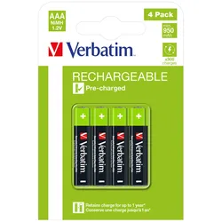 Verbatim Premium - Batterie 4 x AAA / HR03 - NiMH - (wiederaufladbar)