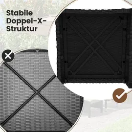 Yaheetech Rattan Set 5-tlg. Schwarz/Beige