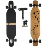FunTomia Longboard Camber Ahornholz Longboard in 3 Flex Stufen + T-Tool, Camber Twin Tip