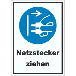 Netzstecker ziehen Aufkleber A5 (148x210mm)