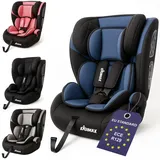 Kidimax® Kindersitz i-Size Autokindersitz, 9-36 kg ab 15 Monate (bis 12 Jahre) Autositz ECE R129/03, Gruppe 1/2/3 Kinderautositz höhenverstellbare Kopfstütze uvm, Blau