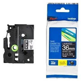 Brother TZe-365 36mm weiß auf schwarz