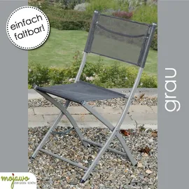 Mojawo 3tlg Bistroset Gartenmöbelset Outdoormöbel Balkon klappbar Farbauswahl - Grau