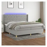 vidaXL Boxspringbett 200 x 200 cm Hellgrau