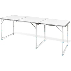 Campingtisch zusammenklappbar höhenverstellbar Aluminium 180 x 60 cm