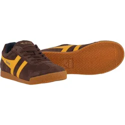 Gola Sneaker Harrier Suede-Leder 2025 kaffeebraun/sonnengelb/navyblau Herren