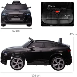 Homcom Kinder-Elektroauto Audi E-tron schwarz (MP3/USB/TF)