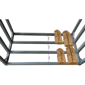 Quick Star Kaminholzregal Metall Anthrazit 143 x 70 x 185 cm 1,8 m3