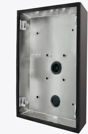 DoorBird D2109V/D2111V/D2112V/D2113V/D2114V Aufputz Montagerückgehäuse Titan-Optik als PVD Beschichtung, Edelstahl, gebürstet
