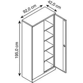 Gürkan FLC Aktenschrank 92 x 42 x 195 cm anthrazit