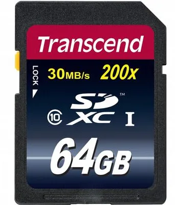 Transcend SDXC, Class10, UHS-I, 30 MB/s 64 GB