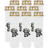 HS Candle Grabkerze GK-03999 (9-tlg), Grabkerze Brenndauer 100 Stunden mit Tier-Motiv