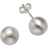 ZEEme Paar Ohrstecker ZEEME "925/- Sterling Silber mattiert 8mm", weiß, Ohrringe, Damen, one-size, Silber 925 (Sterlingsilber)