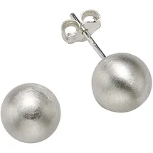 ZEEme Paar Ohrstecker ZEEME "925/- Sterling Silber mattiert 8mm", weiß, Ohrringe, Damen, one-size, Silber 925 (Sterlingsilber)