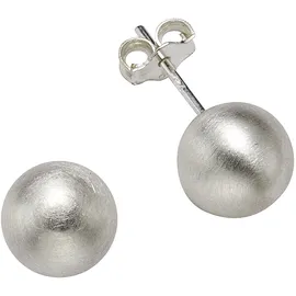 ZEEme Paar Ohrstecker ZEEME "925/- Sterling Silber mattiert 8mm", weiß, Ohrringe, Damen, one-size, Silber 925 (Sterlingsilber)