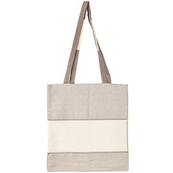 Baumwolltasche mit Aidafeld, leinengrau