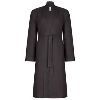 Taubert Bademantel Spa Thalasso, Baumwolle, zwei Taschen, Bindegürtel, mit Bindegürtel, Herren Kimono-Stil, 120cm, Baumwolle Pique schwarz S-44/46