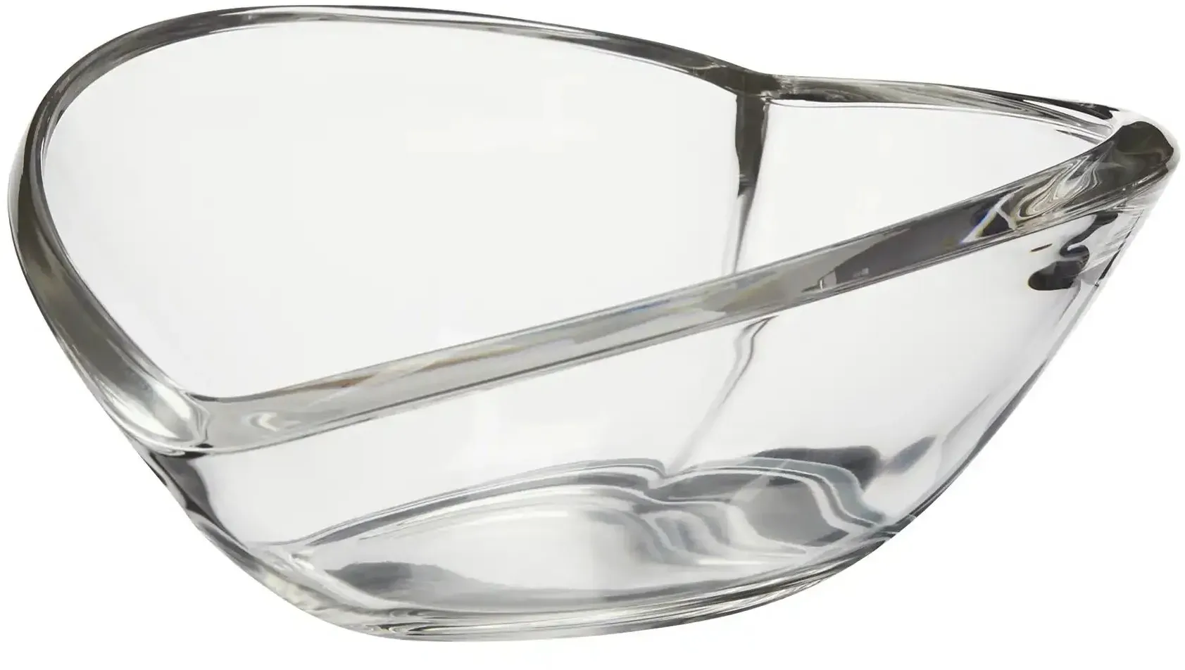 Deko Schale  Herz , transparent/klar , Glas , Maße (cm): H: 6,5  Ø: 16.5