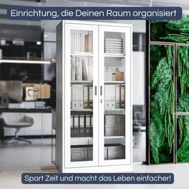 Jan Nowak Vitrinenschrank abschließbar AMELIA Glastüren, 185 x 90 x 40 cm, Wohnzimmer, Wohnwände, Vitrinenschränke