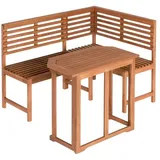 Gartenmöbel Ambiente Balkonset Garteneckbank, (2tlg., Eckbank mit Klapptisch), abklappbarer Tisch, Schenkel der Bank wahlweiße montierbar beige