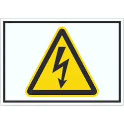 Vorsicht Elektrische Spannung Symbol Aufkleber A3 (297x420mm)