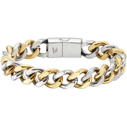 Edelstahlarmband BRUNO BANANI "Schmuck Geschenk Armband Panzerkette bicolor, B4087B/20/00/21", gold (edelstahlfarben, gelbgoldfarben), Armbänder, Damen, Edelstahl