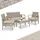 CASARIA Casaria® Gartenmöbel Set Wetterfest 4 Personen Outdoor inkl. Auflagen Polyrattan 2x Sessel Gartenbank Tisch Garten Terrasse Balkon Möbel Lounge Creme