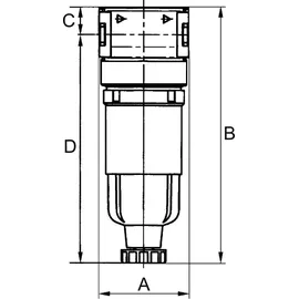 Riegler Filter »multifix-mini «, mit PC-Behälter, 5 μm, BG 0, G 1/8