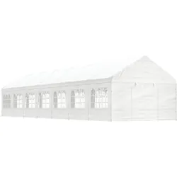 Pavillon mit Dach Weiß 15,61x4,08x3,22 m Polyethylen