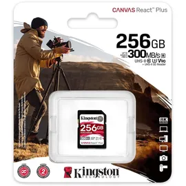 Kingston Canvas React Plus 256GB 300MB/s V90 UHS II