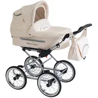 Tanario Retro Kinderwagen: Klassisches Design & Moderne Funktionen Cream SCL-2 3in1 mit Babyschale