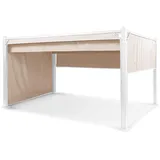 Blumfeldt Pantheon Cortina Pavillon, Wasserdicht mit Faltdach, Stabiler Gartenzelt-Pavillon mit Seitenwänden, Metall-Pavillon Winterfest, Partyzelt mit UV-Schutz, Polyester, 3 x 4 m, Weiß/Sand