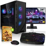 Megaport Gaming PC Komplett Set - 24" Monitor - Intel Core i7-12700F - RTX4070 12GB - 32GB RAM - 1TB SSD - Windows 11 - 704-DE