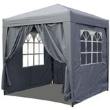 Quick Star Pop-Up-Pavillon 2 x 2 m inkl. Seitenteile grau