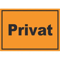 Privat Aufkleber schwarz-orange A4 (210x297mm)