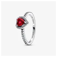 Pandora Sparkling Red Elevated Heart Ring 198421C02-48, Rot,