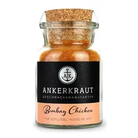 Ankerkraut Bombay Chicken, exotischer BBQ-Rub für Hähnchen und Chicken-Wings, Lecker Geflügel Kochen Grillen Zu Hause, Premium Qualität, 90 g im Korkenglas