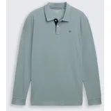 Tom Tailor Basic Contrast Langarm-polo Grey Mint 3XL