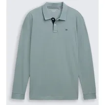 Tom Tailor Basic Contrast Langarm-polo Grey Mint 3XL